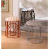 Accent Plus Metal Oval Frame Stool with Birds