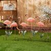 Accent Plus Flock of Flamingos Metal Garden Stake