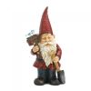 Accent Plus Garden Gnome with Welcome Sign Light-Up Solar Garden Decor