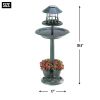 Accent Plus Solar-Lighted Birdbath and Planter