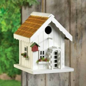 Songbird Valley Cottage Bird House with Trellis Front Door