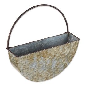 Accent Plus Half-Circle Galvanized Metal Wall Planter