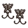 Accent Plus Cast Iron Butterfly Wall Hooks - Set of 2