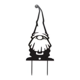 Accent Plus Metal Gnome Garden Stake - White Hat