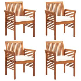 Patio Dining Chairs with Cushions 4 pcs Solid Wood Acacia