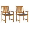 Patio Chairs with Cushions 2 pcs Solid Acacia Wood