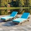 Tristan 78'Long Reclining Chaise Lounge Set with Cushions and Table