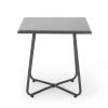 Doris Outdoor Modern 18" Steel Desk Side Table Gray