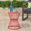 Fern Outdoor 16 Inch Iron Side Table Red