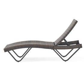 Zanna Outdoor Gray Wicker Adjustable Chaise Lounge set of 1