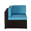 Outdoor Garden Patio Furniture 7-Piece  PE Rattan Wicker Sectional Cushioned Sofa Sets