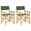 vidaXL Director's Chairs 2 pcs Solid Acacia Wood Green