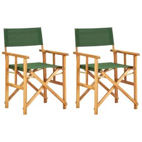 vidaXL Director's Chairs 2 pcs Solid Acacia Wood Green