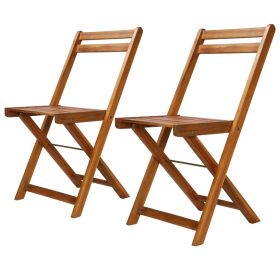 vidaXL Patio Bistro Chairs 2 pcs Solid Acacia Wood