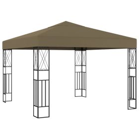 vidaXL Gazebo 118.1"x118.1" Taupe Fabric