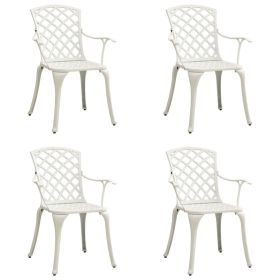 vidaXL Patio Chairs 4 pcs Cast Aluminum White