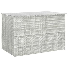 vidaXL Patio Storage Box Light Gray 59.1"x39.4"x39.4" Poly Rattan