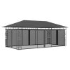 vidaXL Gazebo with Mosquito Net 19.7'x9.8'x9' Anthracite