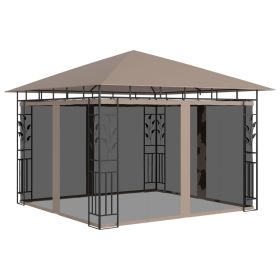 vidaXL Gazebo with Mosquito Net 9.8'x9.8'x9' Taupe 0.6 oz/ftÂ¬â‰¤