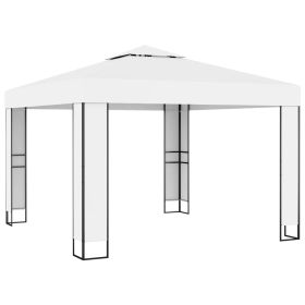 vidaXL Gazebo with Double Roof 9.8'x9.8' White