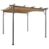 vidaXL Pergola with Retractable Roof Taupe 9.8'x9.8' Steel 0.6 oz/ftÂ¬â‰¤