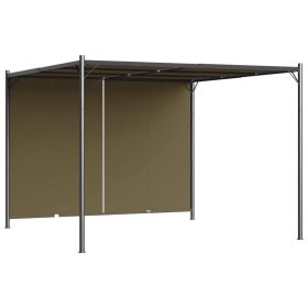 vidaXL Garden Pergola with Retractable Roof 9.8'x9.8' Taupe 0.6 oz/ftÂ¬â‰¤