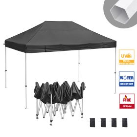 10X15ft EZ Pop Up Canopy Folding Gazebo/Black