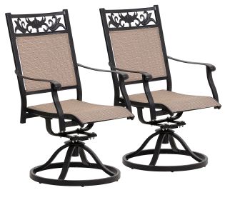 (Only for Pick UP) Swivel Outdoor Dining Chair (2-Pack)