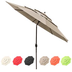 11Ft 3-Tiers Patio Umbrella Khaki