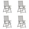 vidaXL Patio Reclining Chairs 4 pcs Gray Solid Acacia Wood