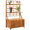 vidaXL Storage Box with Trellis 39"x21.7"x63" Solid Acacia Wood