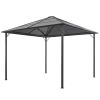 vidaXL Gazebo with Roof Aluminum 9.8'x9.8' Black