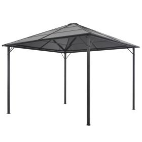 vidaXL Gazebo with Roof Aluminum 9.8'x9.8' Black