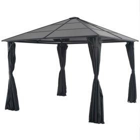 vidaXL Gazebo with Curtain Aluminum 9.8'x9.8' Black