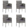 vidaXL Patio Chairs 4 pcs Poly Rattan Anthracite