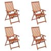 vidaXL Folding Patio Chairs 4 pcs Solid Acacia Wood