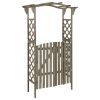 vidaXL Pergola with Gate 45.7"x15.7"x80.3" Gray Solid Firwood