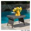 Akehurst Outdoor Gray Wicker Adjustable Folding Side Table