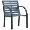 vidaXL Patio Chairs 2 pcs Gray Wood