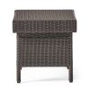 Akehurst Outdoor Brown Wicker Adjustable Folding Side Table