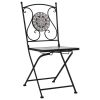 vidaXL Mosaic Bistro Chairs 2 pcs Gray