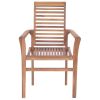 vidaXL Dining Chairs 6 pcs with Light Blue Cushions Solid Teak Wood