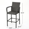 Stewart 30-Inch Outdoor Grey Wicker Barstool (Set of 2)