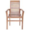 vidaXL Dining Chairs 6 pcs with Cream Cushions Solid Teak Wood