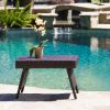 Akehurst Outdoor Brown Wicker Adjustable Folding Side Table