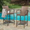 Stewart 30-Inch Outdoor Mix mocha Wicker Barstool (Set of 2)