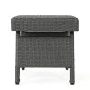 Akehurst Outdoor Gray Wicker Adjustable Folding Side Table