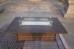 Elegant PE Wicker and Aluminium Patio Dining Fire Pit Table