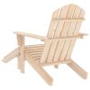 Patio Adirondack Chair with Ottoman Solid Fir Wood