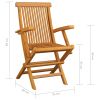 vidaXL Folding Patio Chairs 6 pcs Solid Teak Wood